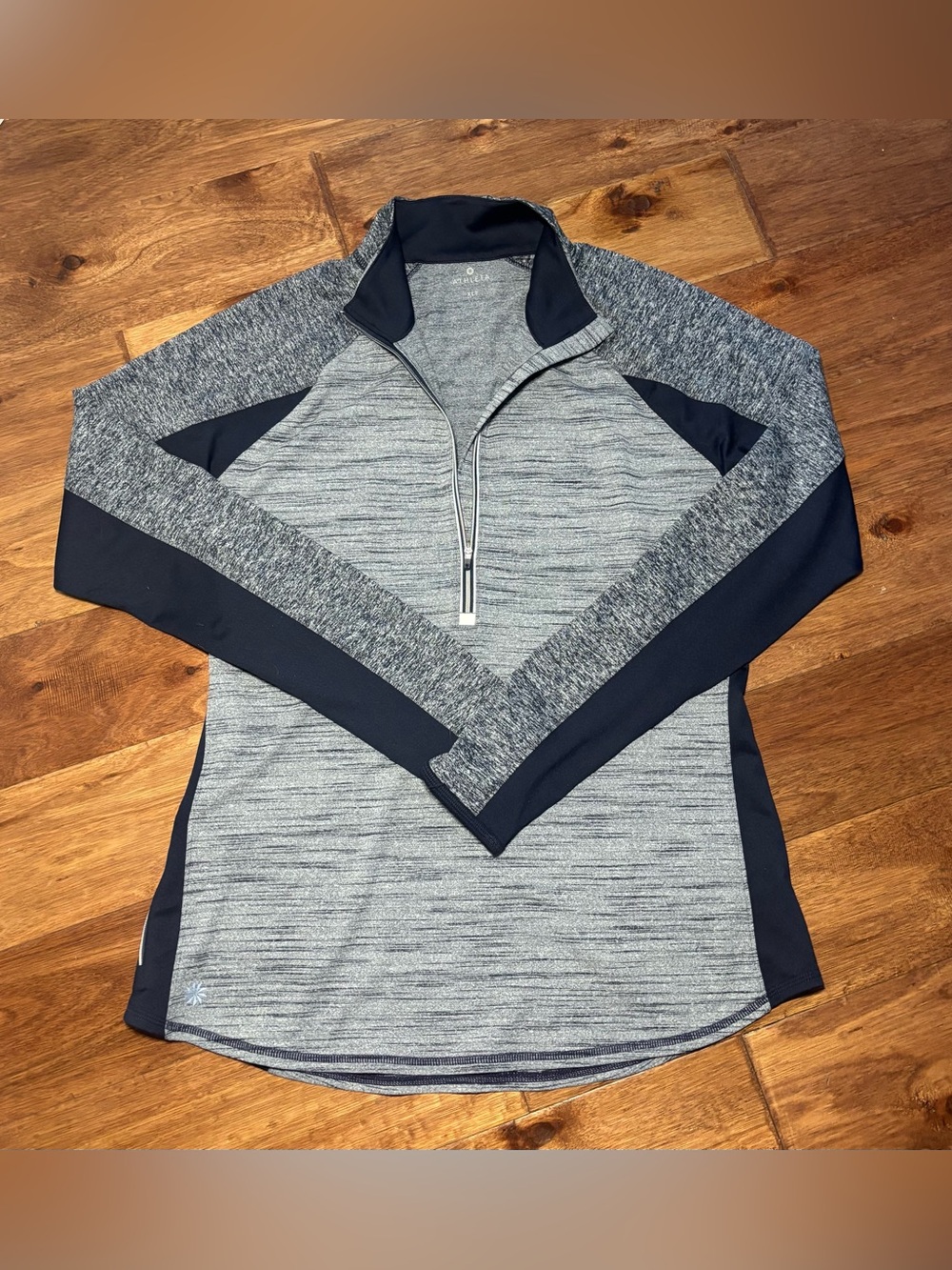 Athleta Running Wild Half Zip Navy/Gray Women’s Pullover Athletic Top Size XLT